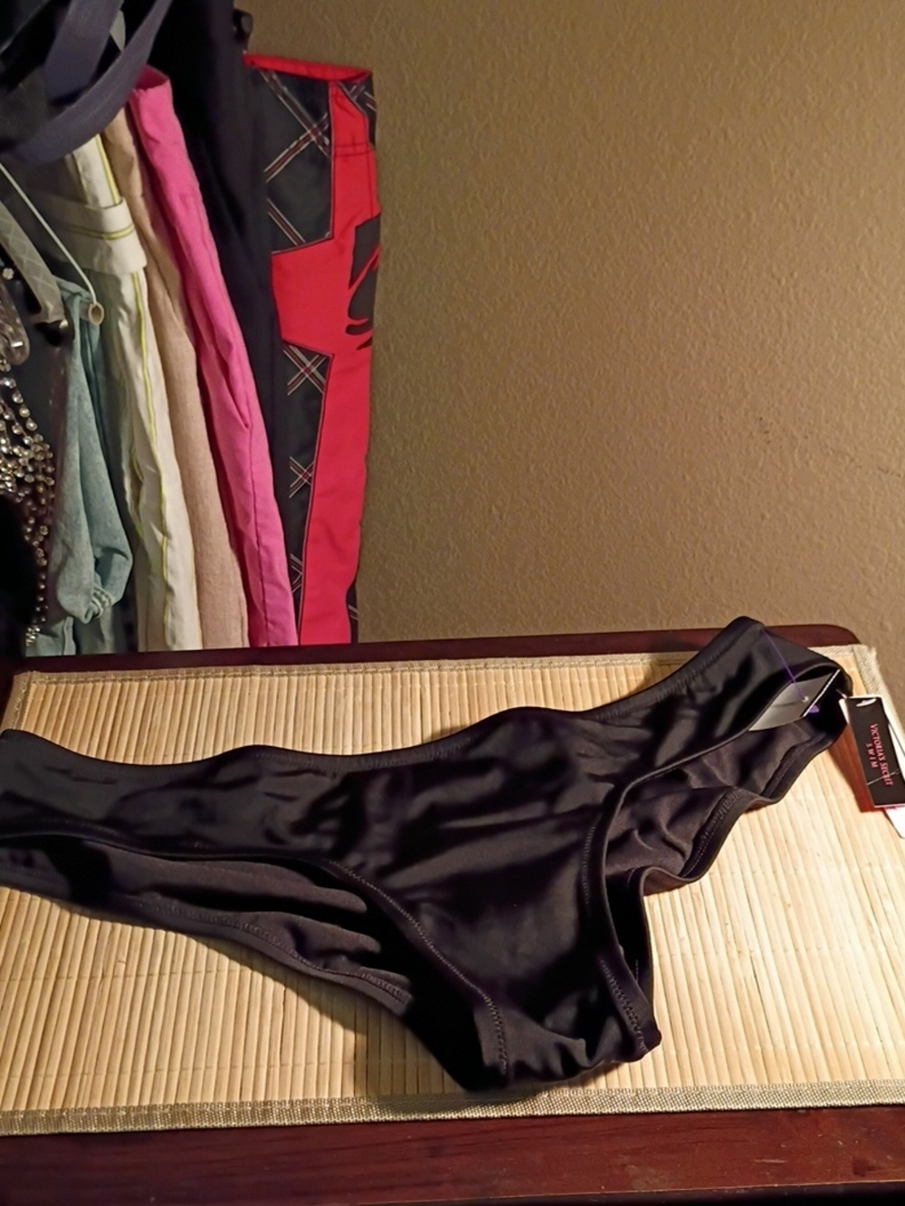 NWT Victoria's Secret Black Bikini Bottom Size L